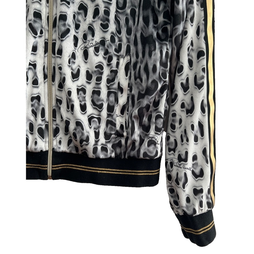 Roberto Cavalli Jacket Velvet Leopard Track Coat Full Zip Womens 6 / 42 Y2K RARE - Picture 5 of 12